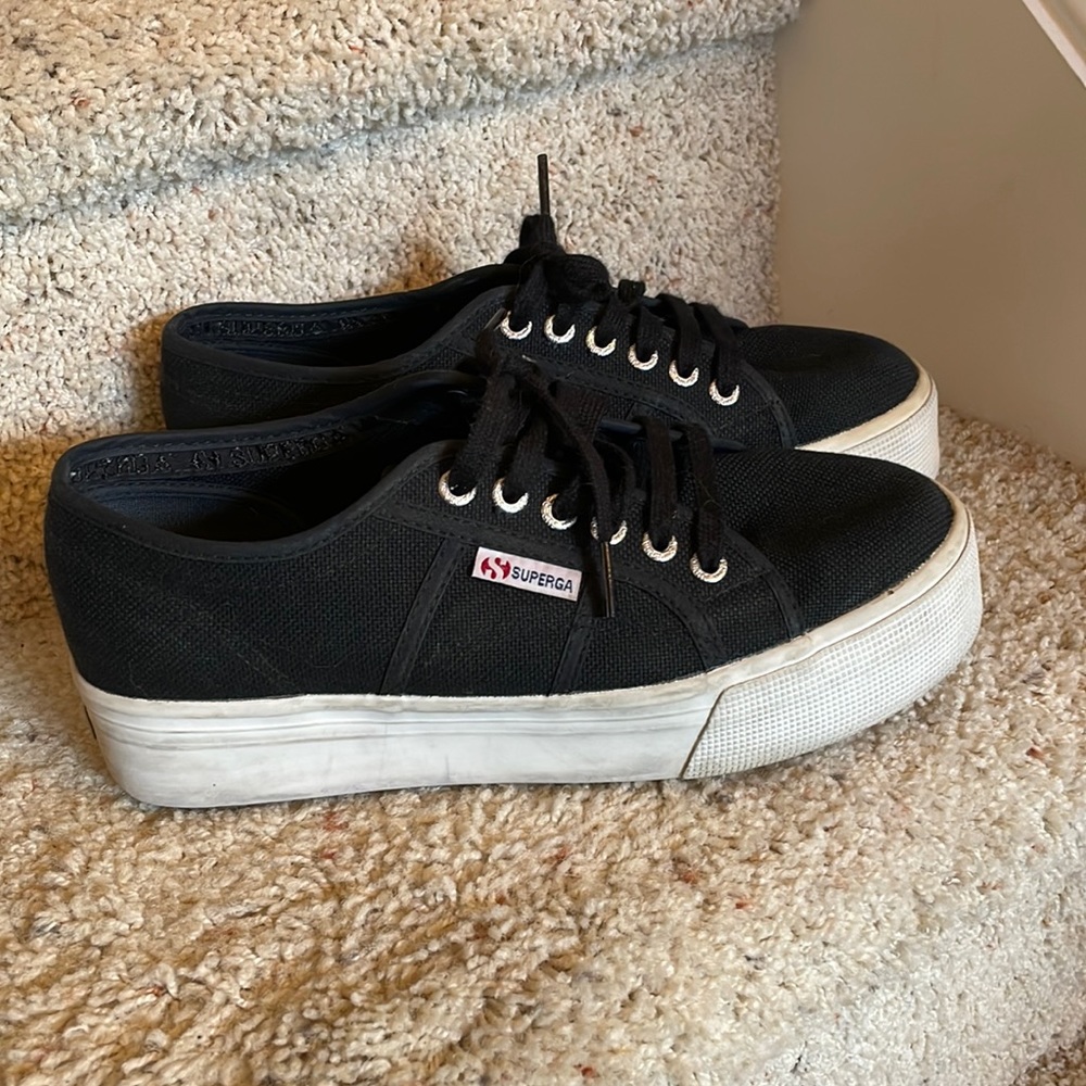 Black Superga Platforms